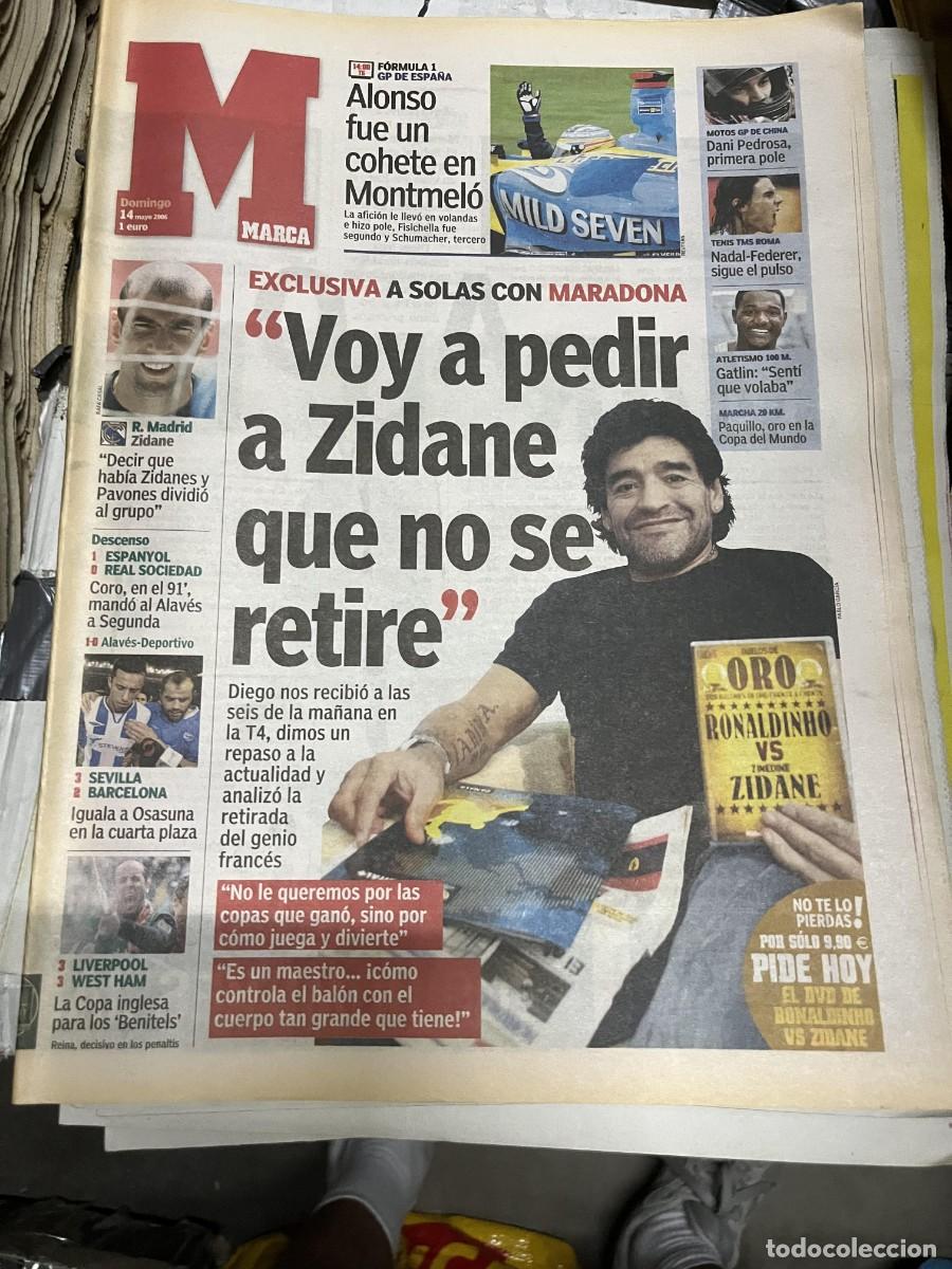 Collezionismo sportivo: MARCA (14-5-2006) GP MONTMELO FERNANDO ALONSO DANI PEDROSA NADAL FEDERER GATLIN ZIDANE MARADONA