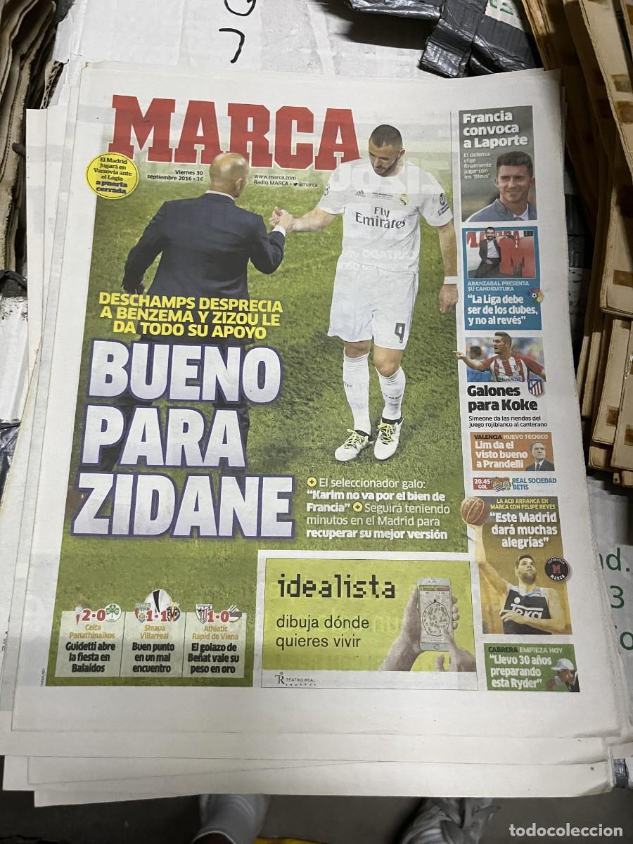 Collezionismo sportivo: MARCA (30-9-2016) ZIDANE BENZEMA LAPORTE FRANCIA FRANCIA DESCHAMPS