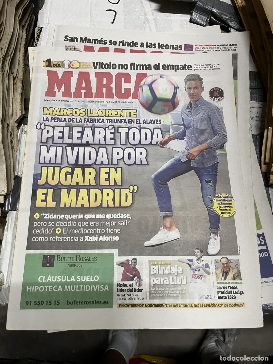 Collezionismo sportivo: MARCA (5-10-2016) MARCOS LLORENTE ALAVES REAL MADRID ATLETICO MADRID