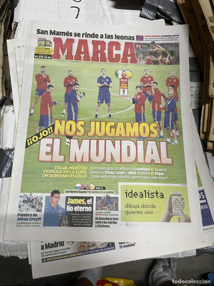 Collezionismo sportivo: MARCA (6-10-2016) HOY ITALIA ESPA&Ntilde;A SELECCION ESPA&Ntilde;OLA MUNDIAL ALEMANIA