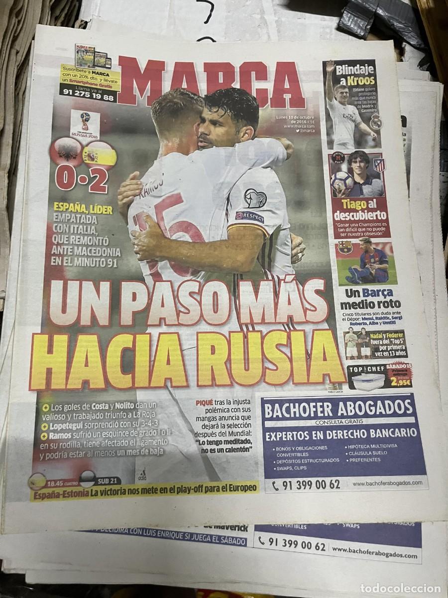 Collezionismo sportivo: MARCA (10-10-2016) ALBANIA 0-2 ESPA&Ntilde;A SELECCION ESPA&Ntilde;OLA GOL DIEGO COSTA KROOS TIAGO ATLETICO