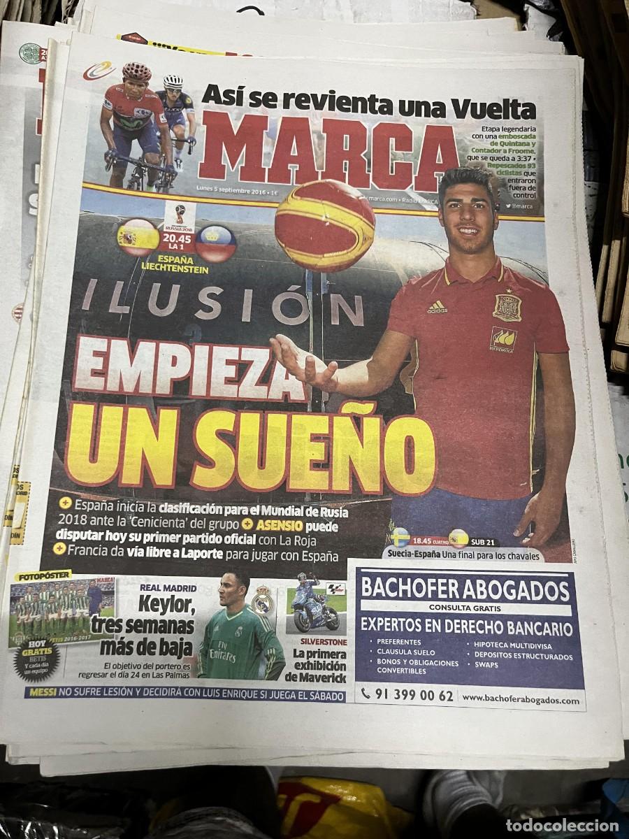 Collezionismo sportivo: MARCA (5-9-2016)POSTER BETIS SELECCION ESPA&Ntilde;OLA ESPA&Ntilde;A LIECHTENSTEIN VUELTA QUINTANA FROOME CONTADOR