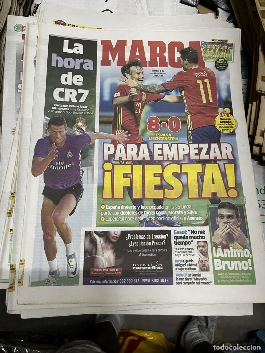 Collezionismo sportivo: MARCA (6-9-2016) POSTER VILLARREAL SELECCION ESPA&Ntilde;OLA ESPA&Ntilde;A 8-0 LIECHTENSTEIN CRISTIANO RONALDO