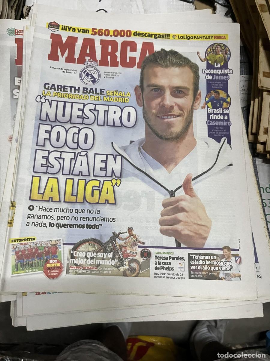 Coleccionismo deportivo: MARCA (8-9-2016) GARETH BALE REAL MADRID CASEMIRO BRASIL JAMES COLOMBIA