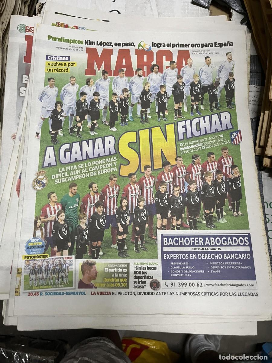 Collezionismo sportivo: MARCA (9-9-2016) POSTER REAL SOCIEDAD ONCE ALINEACION REAL MADRID ATLETICO MADRID