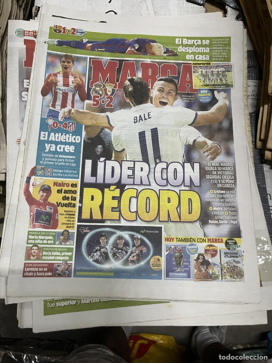 Collezionismo sportivo: MARCA (11-9-2016) JORNADA LIGA RECORD LIDER POSTER REAL MADRID 5-2 OSASUNA GRIEZMANN