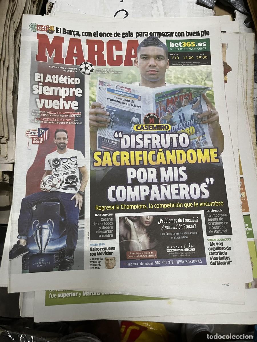 Collectionnisme sportif: MARCA (13-9-2016) CASEMIRO REAL MADRID HOY PSV ATLETICO MADRID JUANFRAN