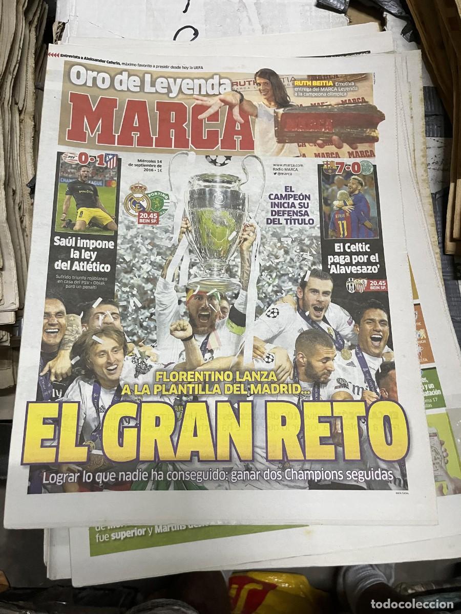 Coleccionismo deportivo: MARCA (14-9-2016) PSV 0-1 ATLETICO MADRID REAL MADRID SPORTING PORTUGAL BARCELONA 7-0 CELTIC