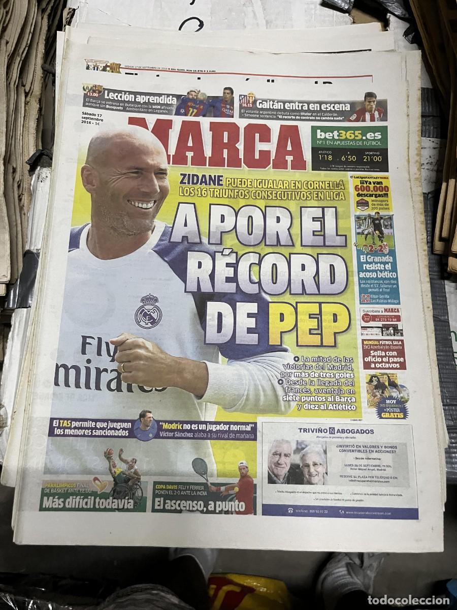 Coleccionismo deportivo: MARCA (17-9-2016) REAL MADRID ZIDANE GAITAN HOY ATLETICO SPORTING GIJON JORNADA LIGA