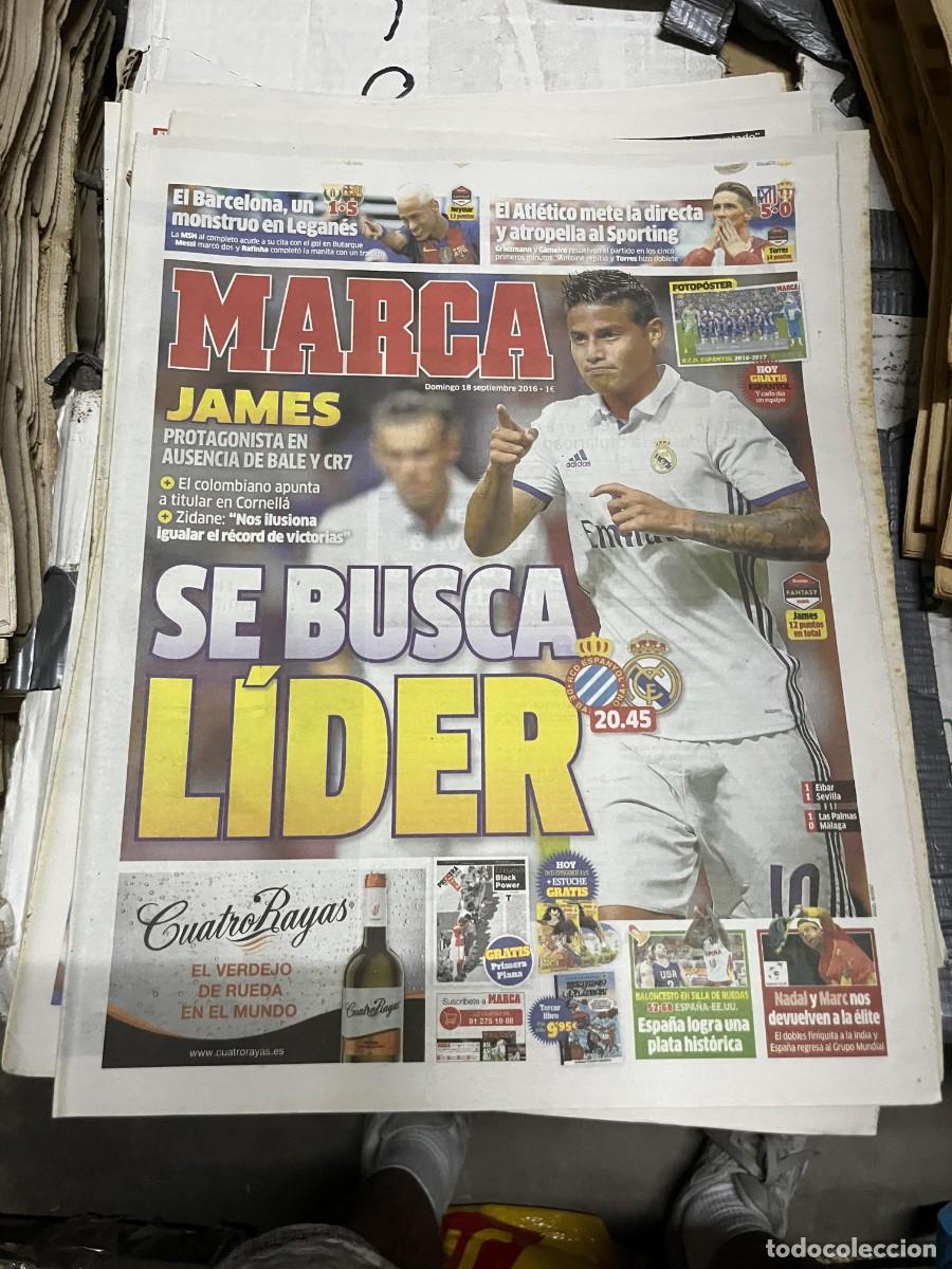 Coleccionismo deportivo: MARCA (18-9-2016) LIDER REAL MADRID JAMES ATLETICO MADRID 5-0 GIJON LEGANES 1-5 BARCELONA