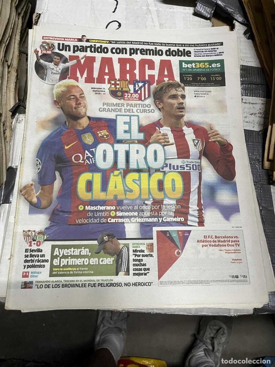 Coleccionismo deportivo: MARCA (21-9-2016) JORNADA LIGA HOY BARCELONA ATLETICO MADRID GRIEZMANN NEYMAR SEVILLA 1-0 BETIS