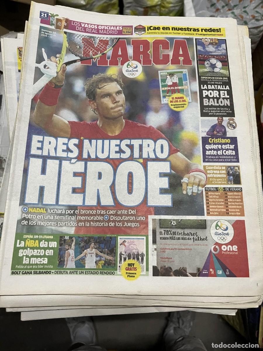 Coleccionismo deportivo: MARCA (14-8-2016) TENIS RAFAEL NADAL ESPA&Ntilde;A OLIMPIADAS BALONCESTO SUPERCOPA FINAL SEVILLA BARCELONA