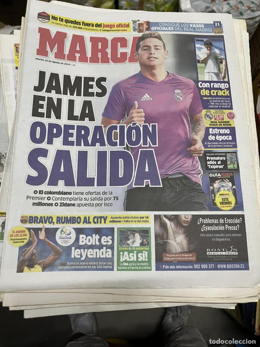 Coleccionismo deportivo: MARCA (16-8-2016) JAMES REAL MADRID TROFEO BERNABEU STADE REIMS USAIN BOLT