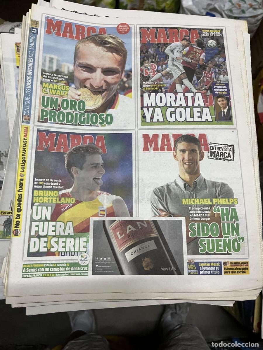 Coleccionismo deportivo: MARCA (17-8-2016) TROFEO BERNABEU REAL MADRID 5-3 STADE REIMS MARCUS C. WALZ BRUNO HORTELANO PHELPS