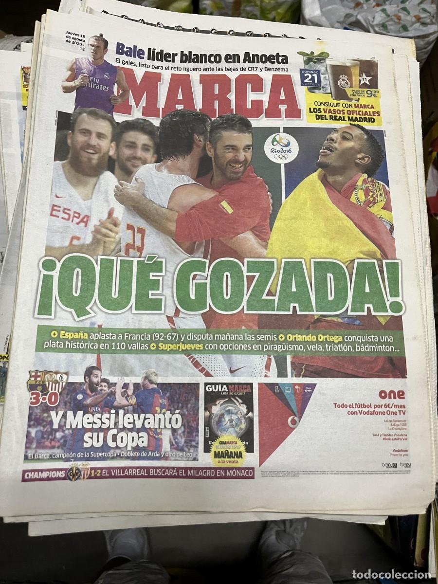 Collectionnisme sportif: MARCA (18-8-2016) BALONCESTO OLIMPIADAS ESPA&Ntilde;A 92-67 FRANCIA FINAL SUPERCOPA BARCELONA 3-0 SEVILLA