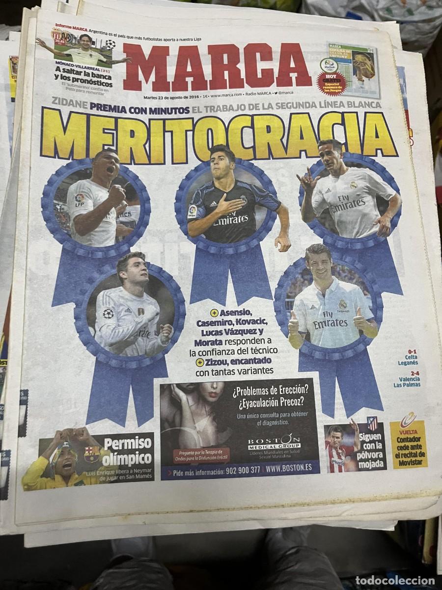 Coleccionismo deportivo: MARCA (23-8-2016) CHAMPIONS MONACO VILLARREAL CONTADOR CICLISMO REAL MADRID