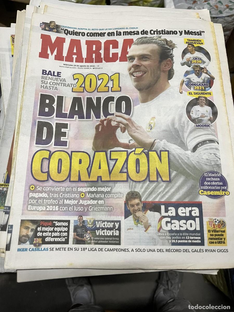 Coleccionismo deportivo: MARCA (24-8-2016) RENOVACION CONTRATO BALE REAL MADRID PAU GASOL