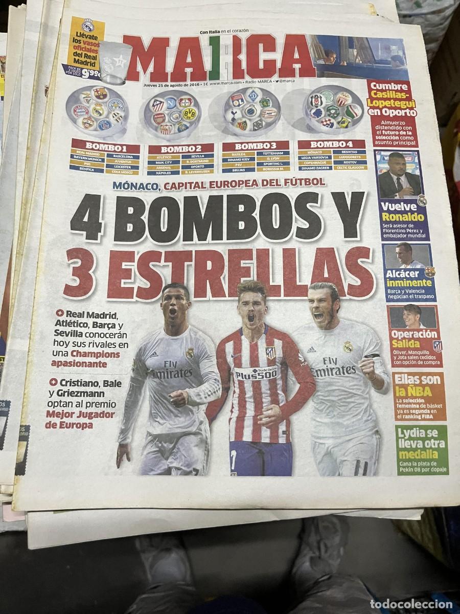 Coleccionismo deportivo: MARCA (25-8-2016) SORTEO CHAMPIONS LEAGUE REAL MADRID ATLETICO