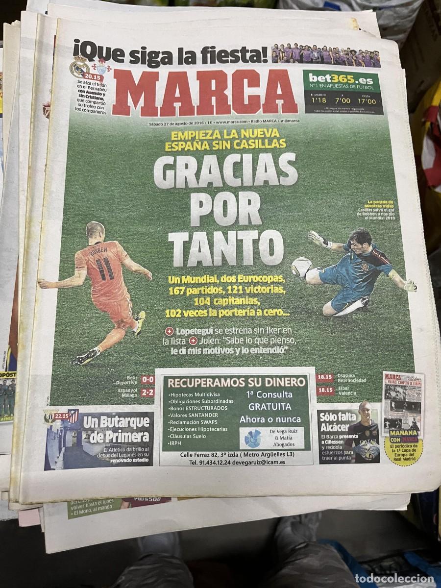 Coleccionismo deportivo: MARCA (27-8-2016) IKER CASILLAS NO CONVOCADO EN SELECCION ESPA&Ntilde;OLA ESPA&Ntilde;A FINAL MUNDIAL 2010