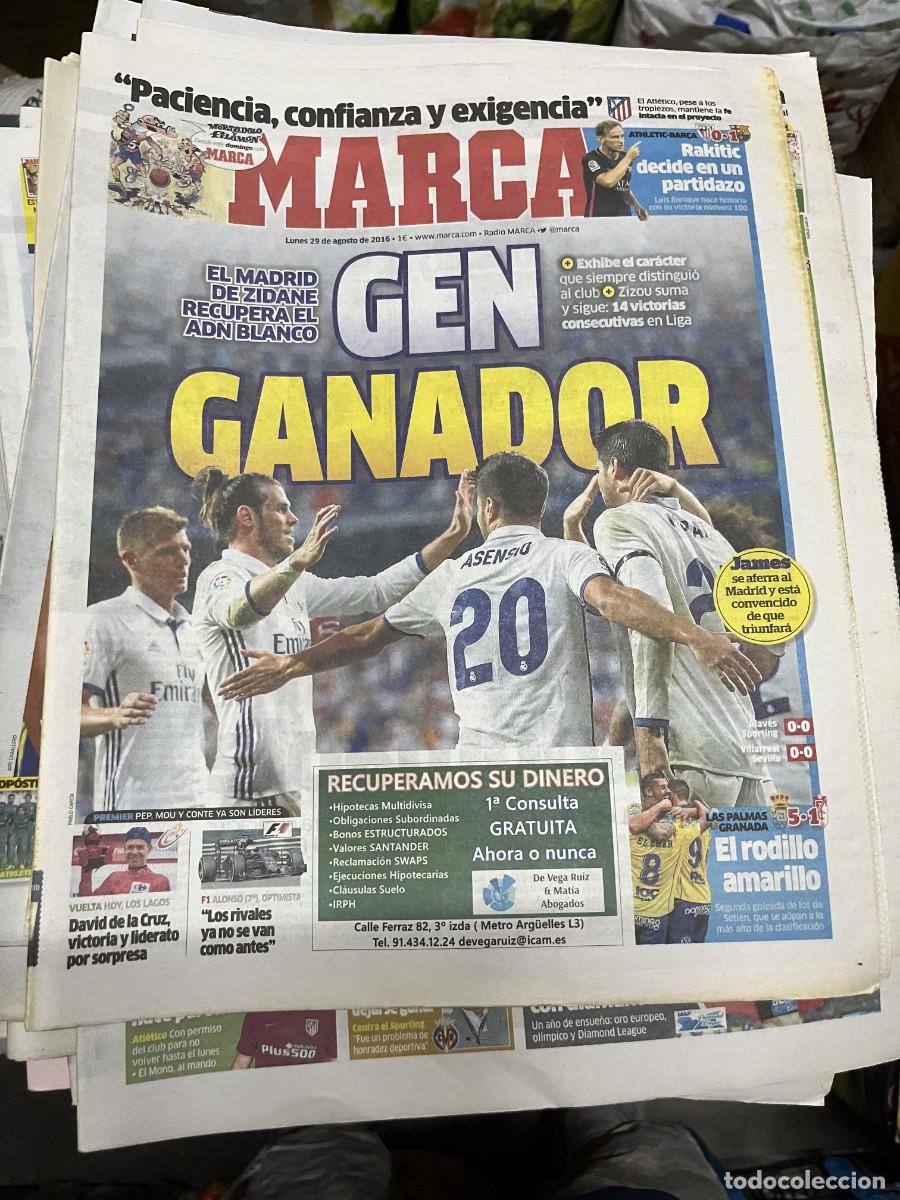 Coleccionismo deportivo: MARCA (29-8-2016) JORNADA LIGA ATHLETIC BILBAO 0-1 BARCELONA DAVID DE LA CRUZ REAL MADRID