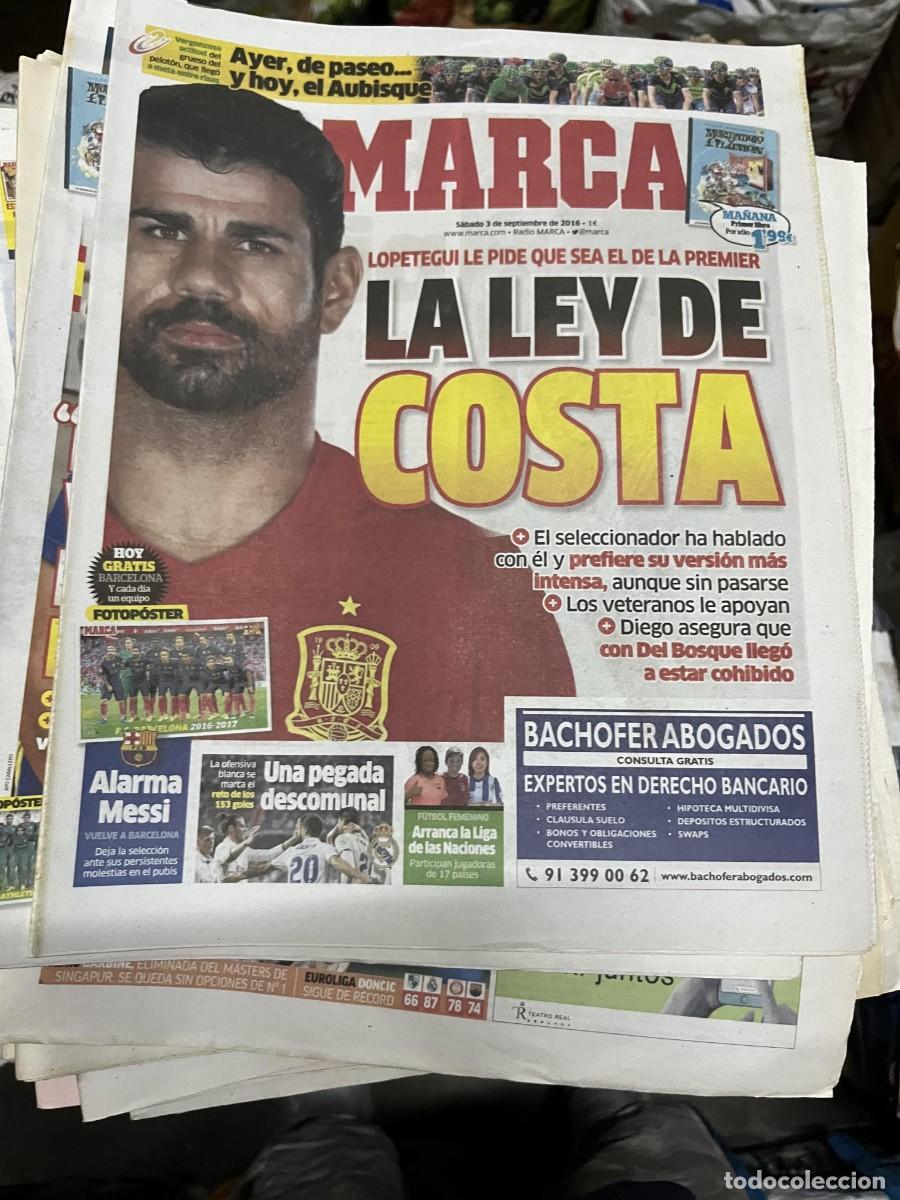 Sports collectibles: MARCA (3-9-2016) POSTER BARCELONA MESSI DIEGO COSTA LOPETEGUI ESPA&Ntilde;A SELECCION ESPA&Ntilde;OLA