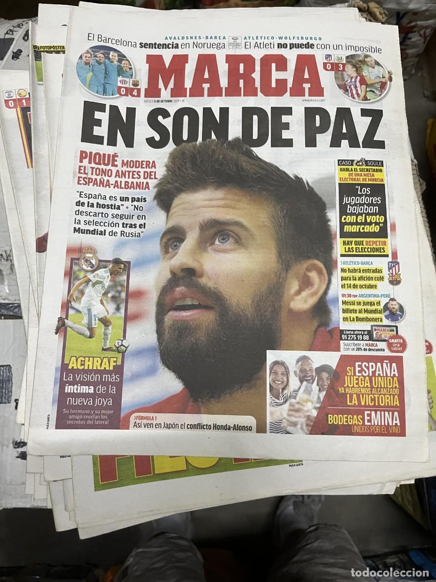 Sports collectibles: MARCA (5-10-2017)ESPA&Ntilde;A ALBANIA PIQUE UEFA WOMENS CHAMPIONS BARCELONA ATLETICO MADRID 0-3 WOLFSBURGO