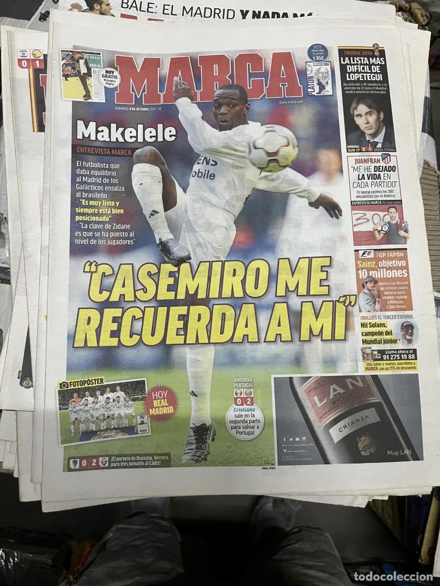 Sports collectibles: MARCA (8-10-2017) CASEMIRO MAKELELE P&Oacute;STER REAL MADRID LOPETEGUI SUB-17 BRASIL 2-1 ESPA&Ntilde;A