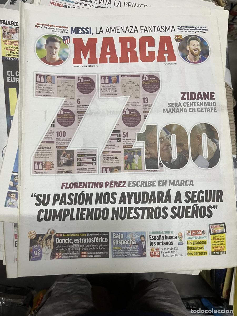 Sports collectibles: MARCA (13-10-2017) ZINEDINE ZIDANE CENTENARIO EN GETAFE REAL MADRID