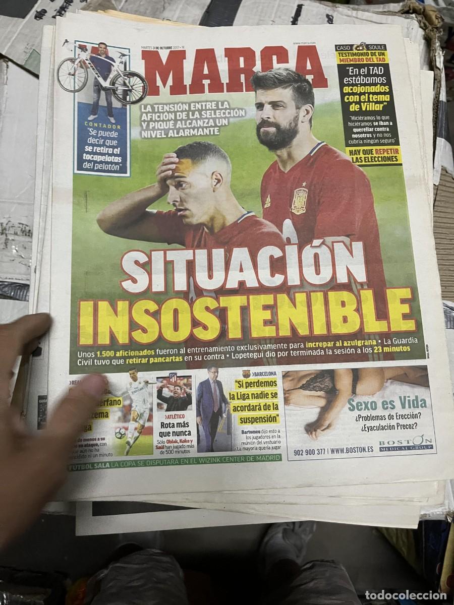 Sports collectibles: MARCA (3-10-2017) PIQUE CAZORLA CONTADOR SELECCION ESPA&Ntilde;OLA ESPA&Ntilde;A