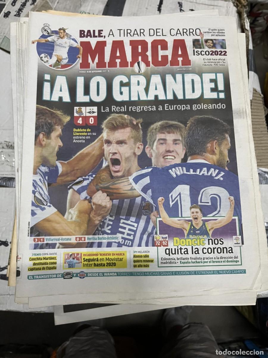 Sports collectibles: MARCA (15-9-2017) REAL SOCIEDAD 4-0 ROSENBORG BALE LLORENTE DONCIC ESPA&Ntilde;A 72-92 ESLOVENIA