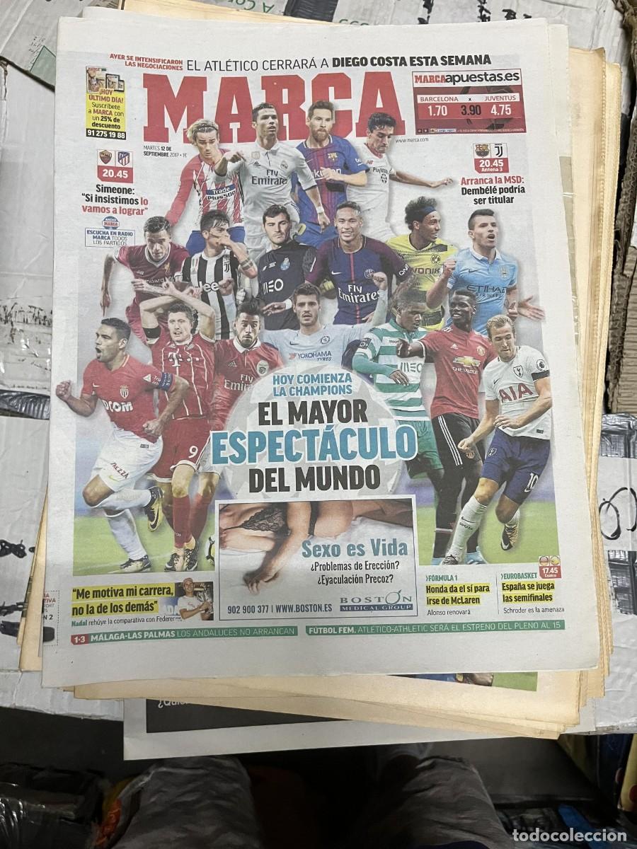 Sports collectibles: MARCA (12-9-2017) UEFA CHAMPIONS ROMA ATLETICO MADRID BARCELONA JUVENTUS MESSI RONALDO