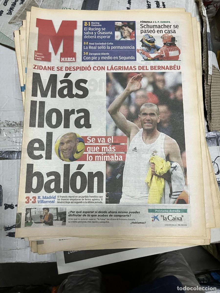 Coleccionismo deportivo: MARCA (8-5-2006) ZINEDINE ZIDANE SE RETIRA DEL FUTBOL REAL MADRID 3-3 VILLARREAL SCHUMACHER