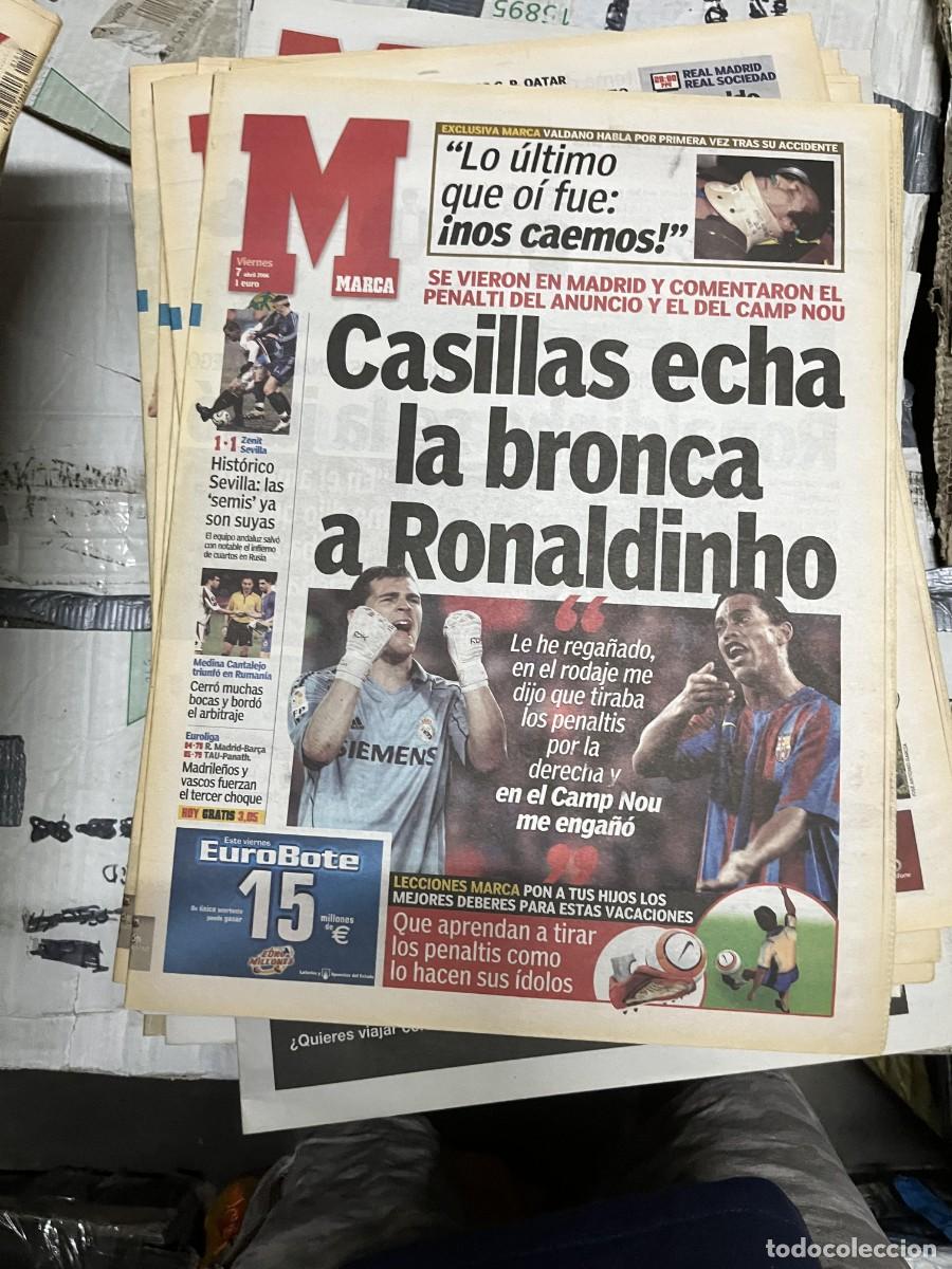 Sammelleidenschaft Sport: MARCA (7-4-2006) REAL MADRID BARCELONA CASILLAS RONALDINHO ACCIDENTE JORGE VALDANO ZENIT 1-1 SEVILLA