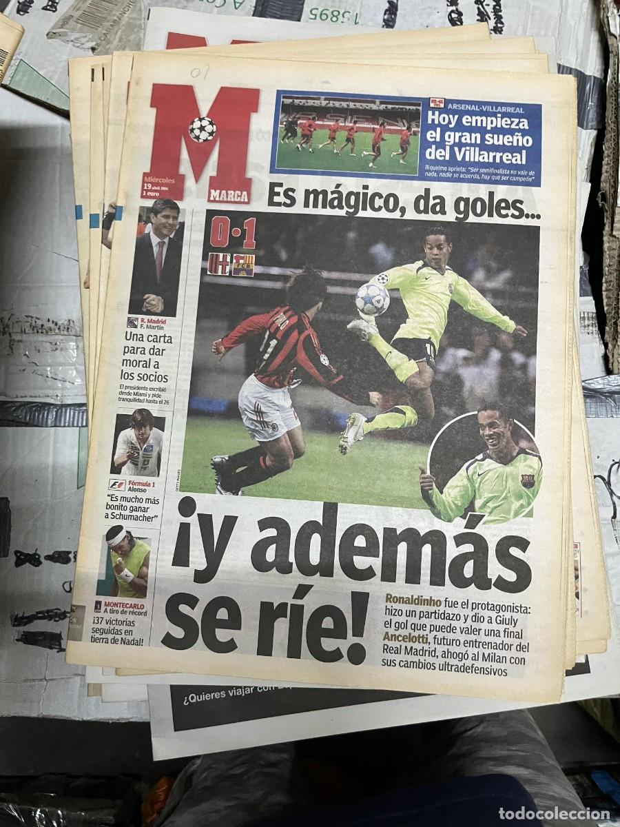 Sammelleidenschaft Sport: MARCA (19-4-2006) UEFA CHAMPIONS MILAN 0-1 BARCELONA RONALDINHO PIRLO RAFAEL NADAL FERNANDO ALONSO