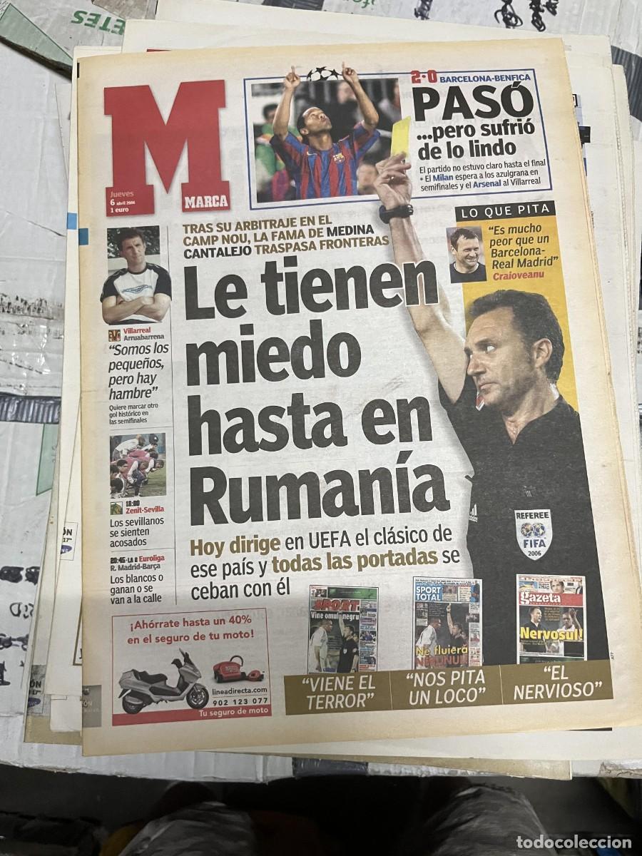 Sammelleidenschaft Sport: MARCA (6-4-2006) UEFA CHAMPIONS BARCELONA 2-0 BENFICA MEDINA CANTALEJO ZENIT SEVILLA