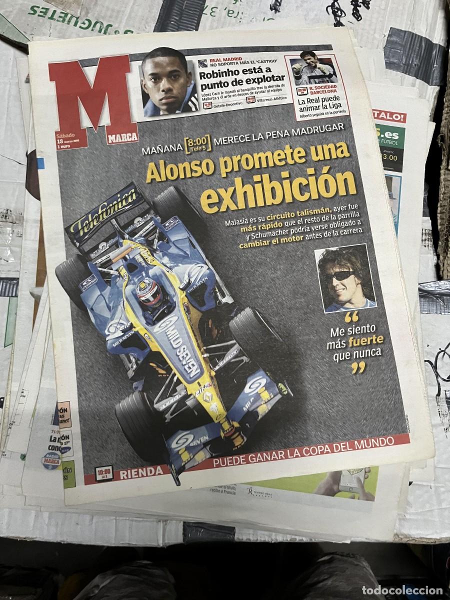 Collezionismo sportivo: MARCA (18-3-2006) FORMULA 1 FERNANDO ALONSO ROBINHO REAL MADRID