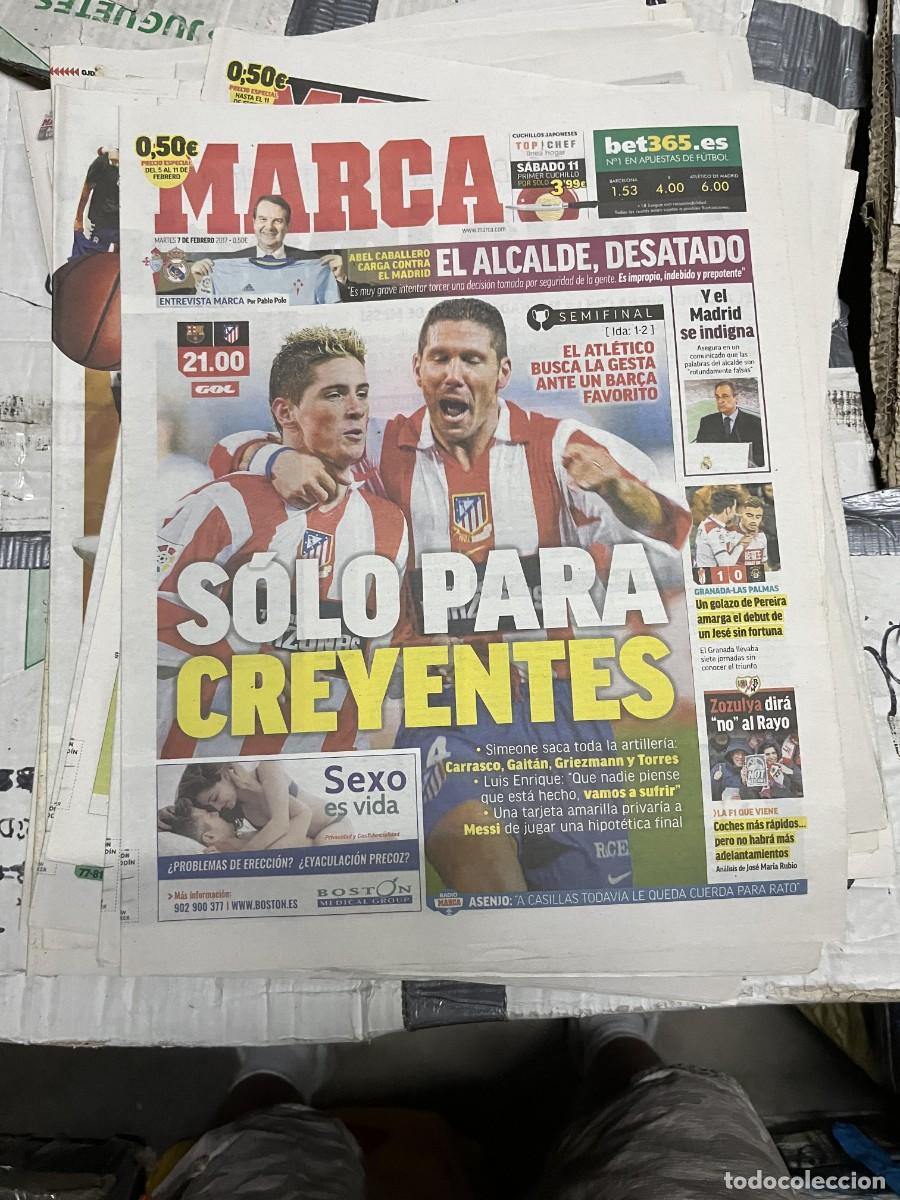 Collezionismo sportivo: MARCA (7-2-2017) HOY COPA BARCELONA ATLETICO MADRID FERNANDO TORRES SIMEONE