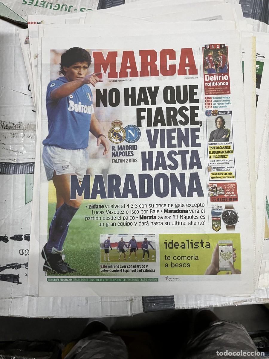 Coleccionismo deportivo: MARCA (13-2-2017) DIEGO ARMANDO MARADONA REAL MADRID NAPOLES NAPOLI CHAMPIONS