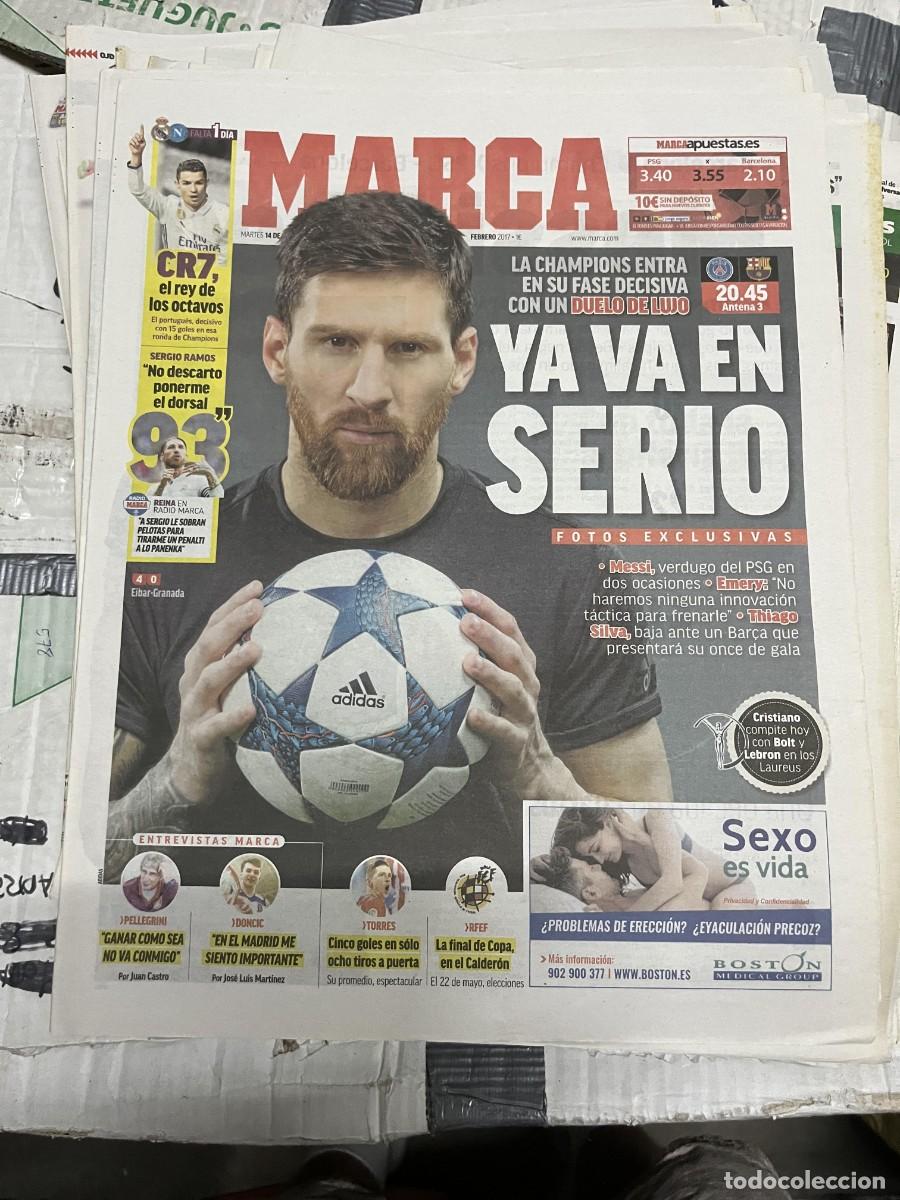 Collezionismo sportivo: MARCA (14-2-2017) LIONEL MESSI CHAMPIONS HOY PSG BARCELONA