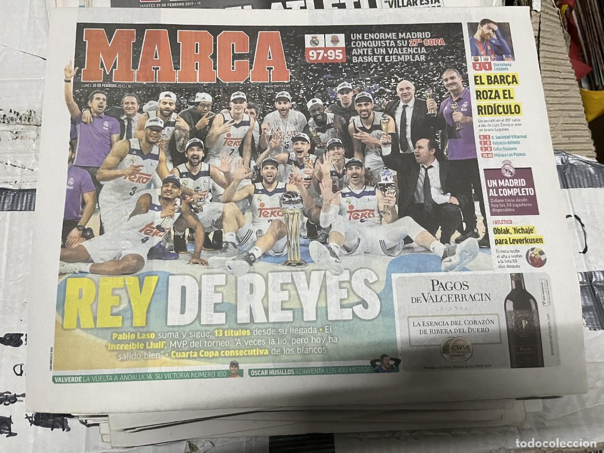 Colecionismo desportivo: MARCA (20-2-2017) CAMPEON COPA BALONCESTO REAL MADRID 97-95 VALENCIA BASKET