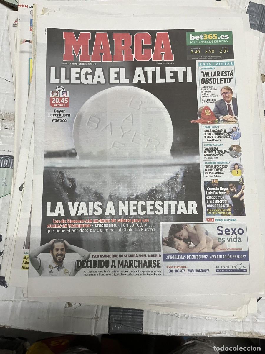 Coleccionismo deportivo: MARCA (21-2-2017) HOY UEFA CHAMPIONS BAYER LEVERKUSEN ATLETICO MADRID ISCO REAL MADRID