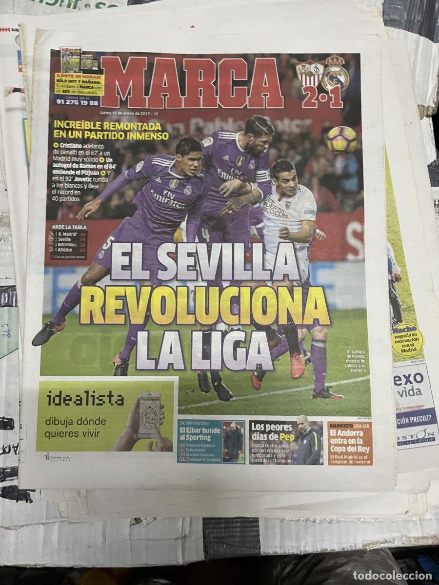 Coleccionismo deportivo: MARCA (15-1-2017) HOY JORNADA LIGA SEVILLA 2-1 REAL MADRID