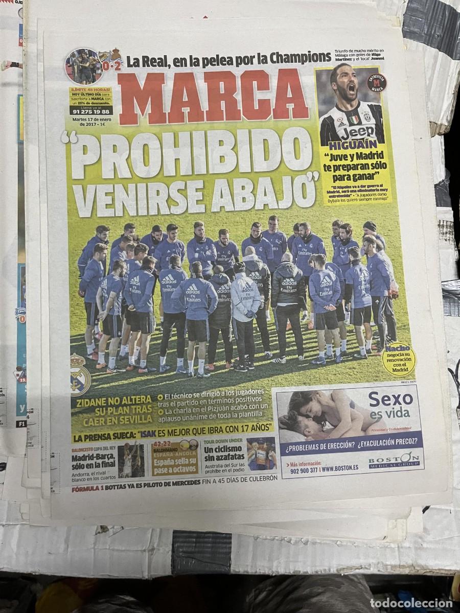 Coleccionismo deportivo: MARCA (17-1-2017) HIGUAIN JUVENTUS JORNADA LIGA MALAGA 0-2 REAL SOCIEDAD ISAK