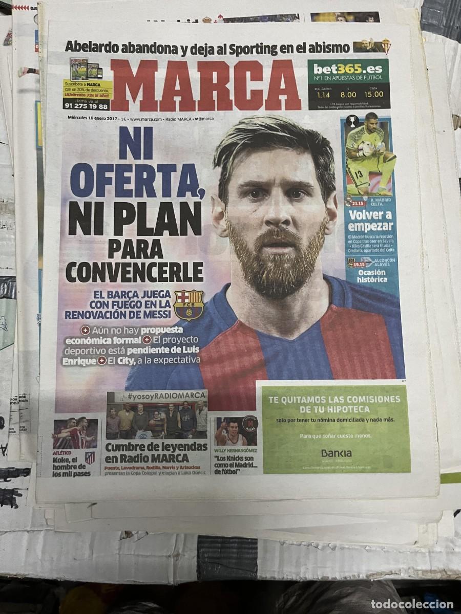 Coleccionismo deportivo: MARCA (18-1-2017) LIONEL MESSI BARCELONA REAL MADRID CELTA ALCORCON ALAVES ATLETICO MADRID