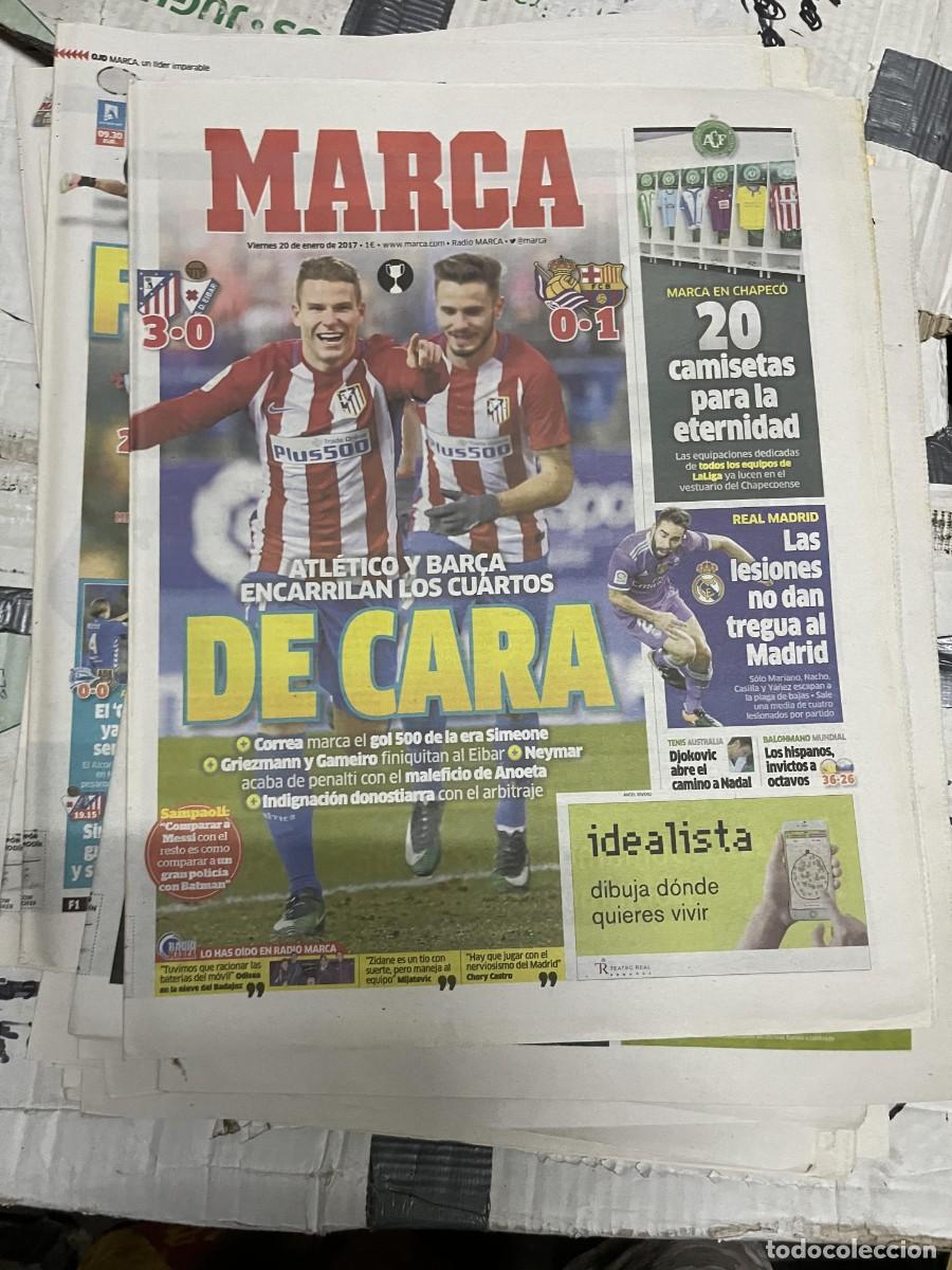 Coleccionismo deportivo: MARCA (20-1-2017) COPA REY REAL SOCIEDAD 0-1 BARCELONA ATLETICO 3-0 EIBAR REAL MADRID