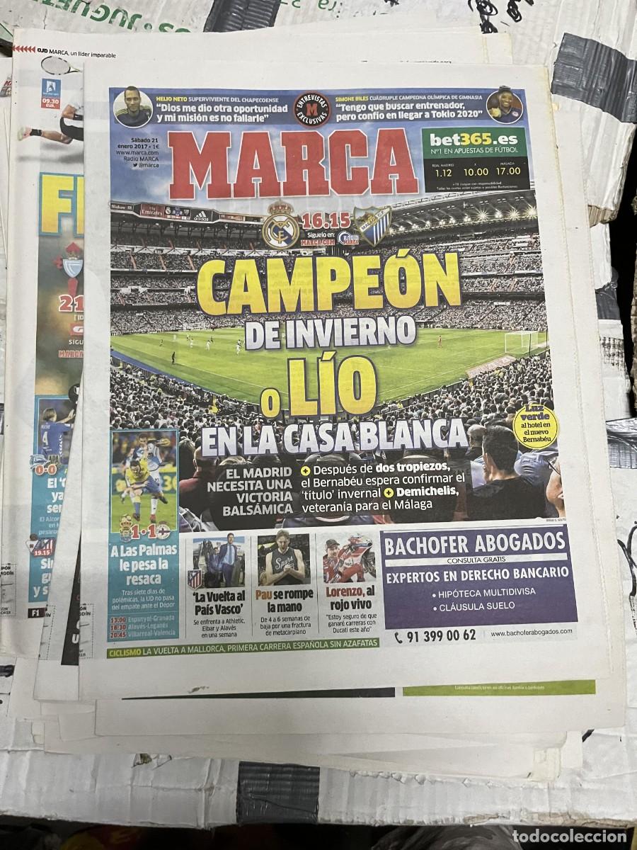 Collezionismo sportivo: MARCA (21-1-2017) JORNADA LIGA REAL MADRID MALAGA HELIO NIETO SIMONE BILES