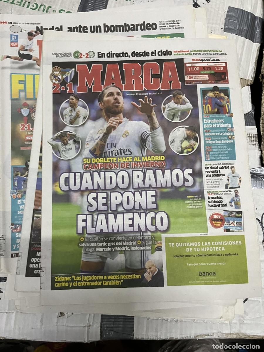 Collezionismo sportivo: MARCA (22-1-2017) JORNADA LIGA REAL MADRID 2-1 MALAGA SERGIO RAMOS HOY EIBAR BARCELONA