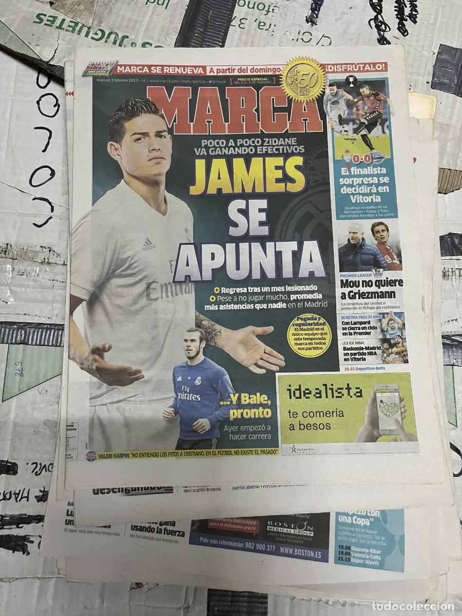Coleccionismo deportivo: MARCA (3-2-2017) ZINEDINE ZIDANE JAMES REAL MADRID CELTA VIGO 0-0 ALAVES BALE
