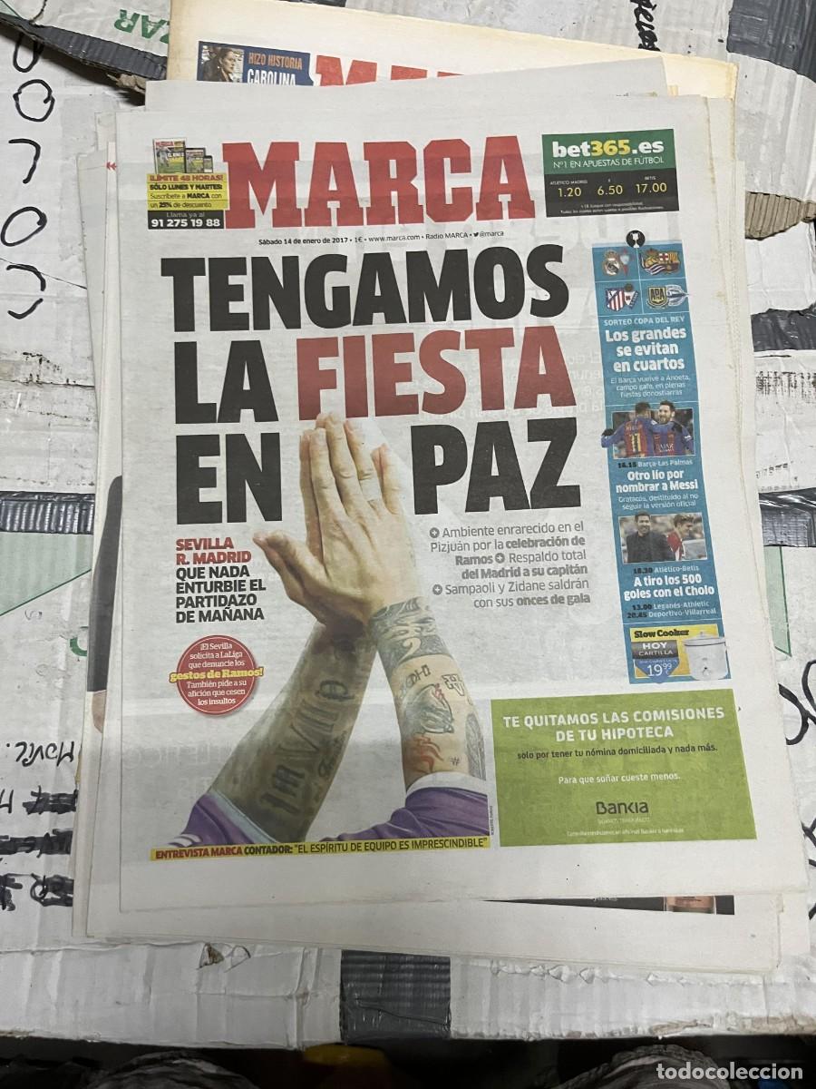 Coleccionismo deportivo: MARCA (14-1-2017) SORTEO DE COPA GESTOS SERGIO RAMOS SEVILLA
