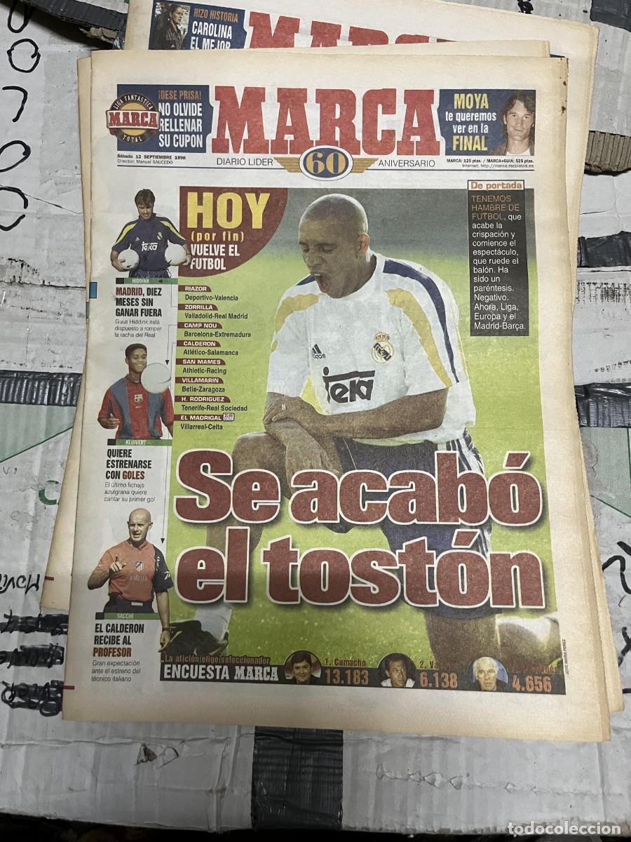 Coleccionismo deportivo: MARCA (12-9-1998) ROBERTO CARLOS REAL MADRID HIDDINK MOYA TENIS SACCHI ATLETICO MADRID